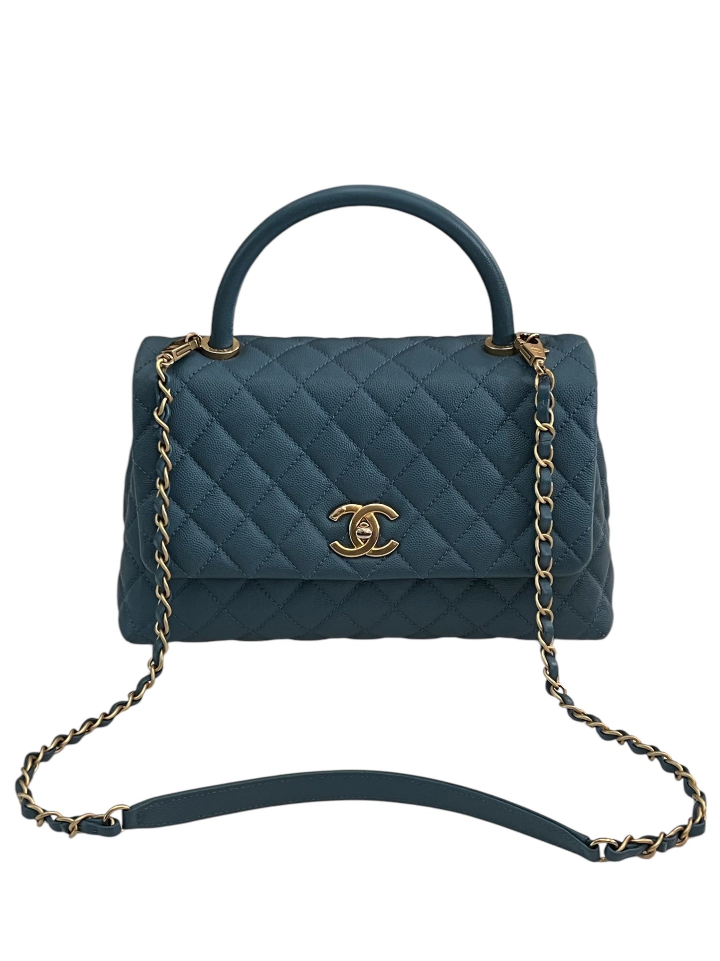 Chanel - sac coco handle bleu jean