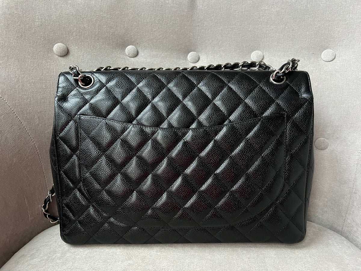 Chanel Maxi Double Flap in Black Caviar