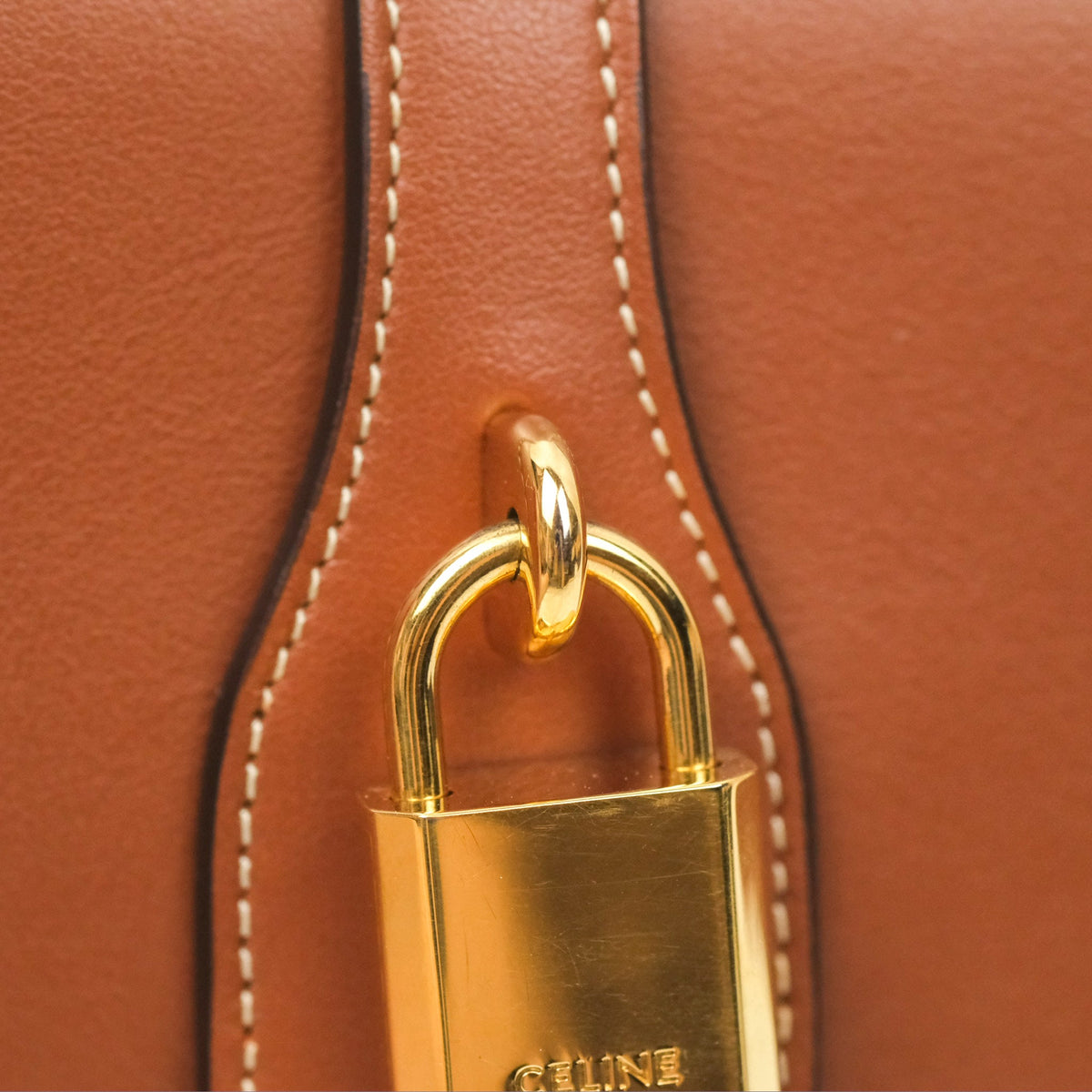 Celine Clutch on Strap Tabou Tan Calfskin