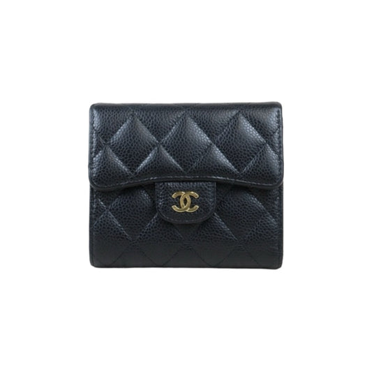 Good ( Rank AB) ｜Chanel Caviar Skin Black Wallet Made In 2018-2019Year｜24081910