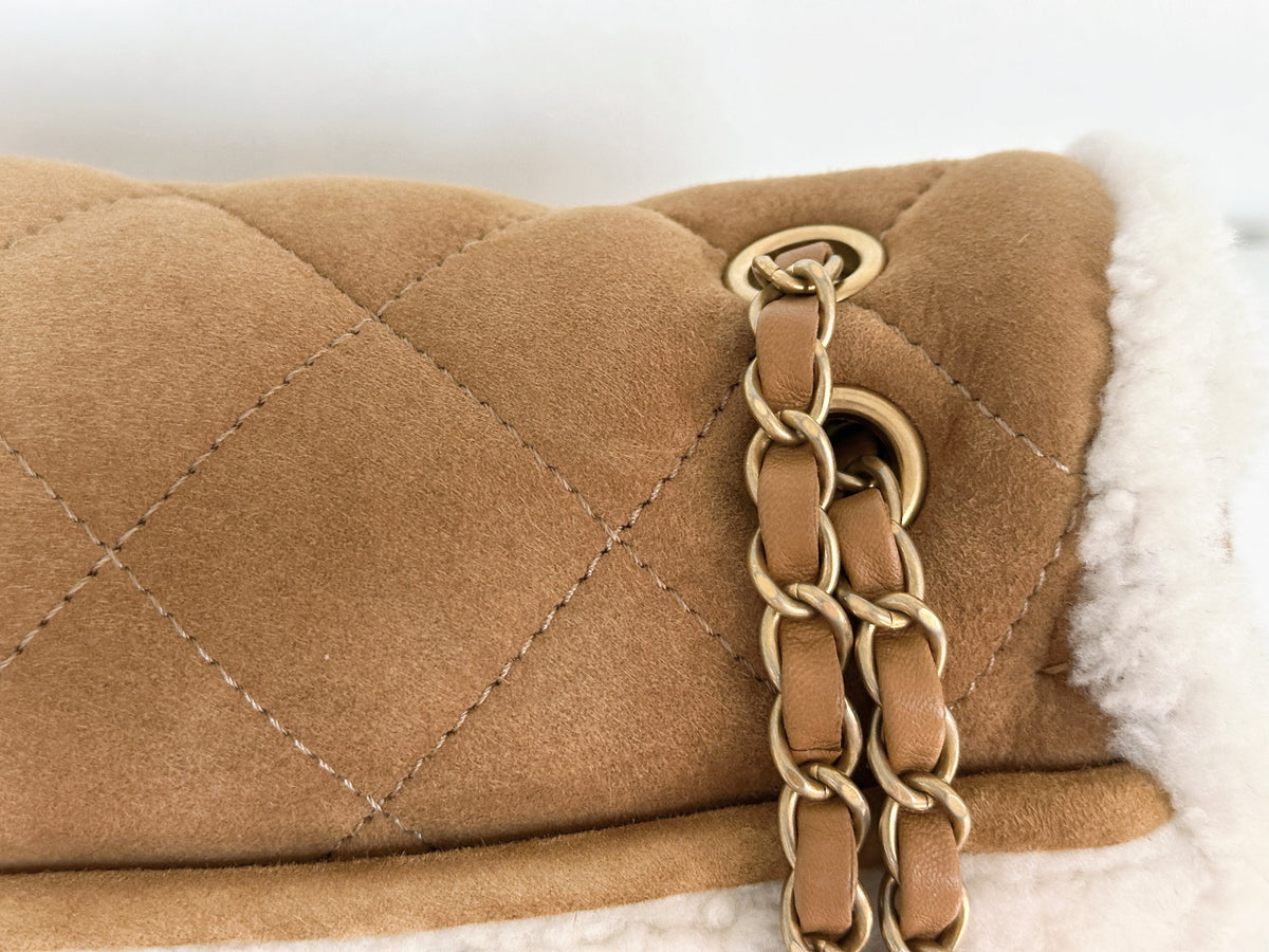 Chanel Medium Shearling Coco Neige Flap  holo card 264