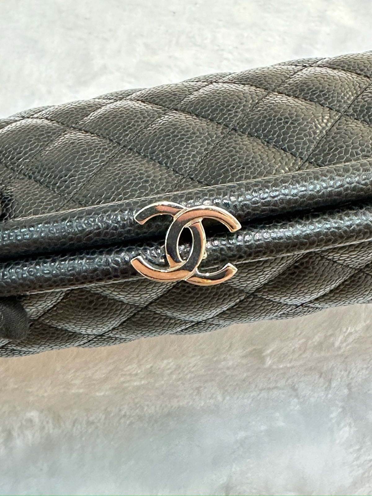 Chanel Quilted Timeless Kisslock Clutch Black Caviar SHW