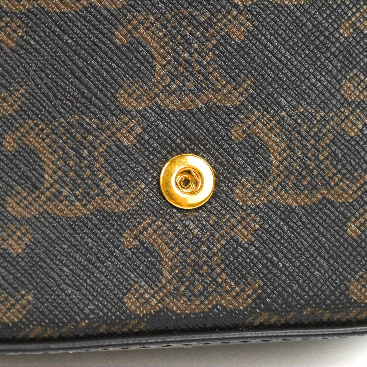 Celine Tan Canvas Calfskin Mini Triomphe