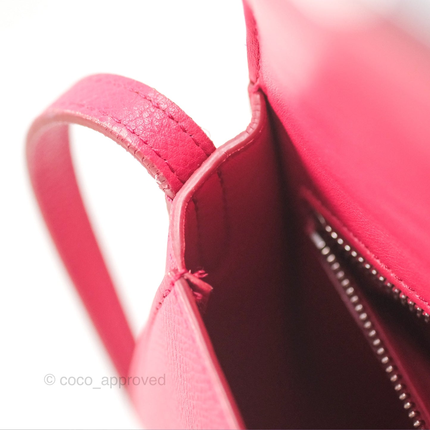 Celine Small Trotteur Crossbody Bag Grained Calfskin Dark Pink
