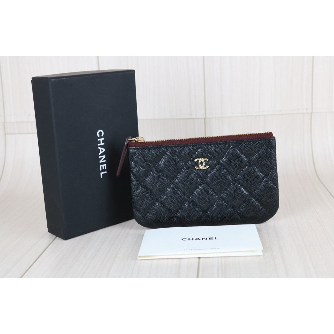 Excellent（Rank SA）｜CHANEL Caviar Skin Calf Leather Card Holder Black IC Chips Model｜X25062321