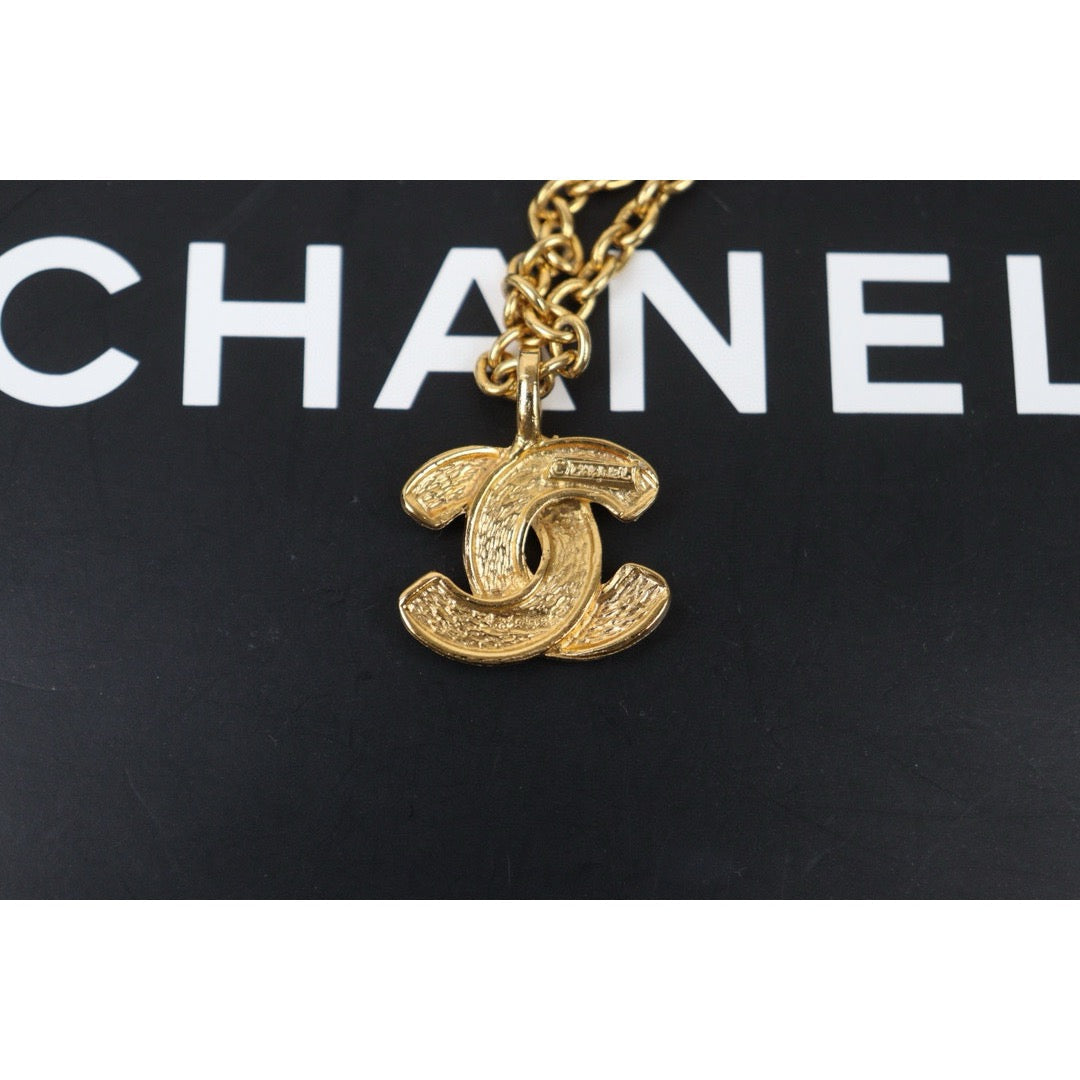 Very Good ( Rank A) ｜ CHANEL Coco Mark 24K Gold Plated Necklace｜W24120914