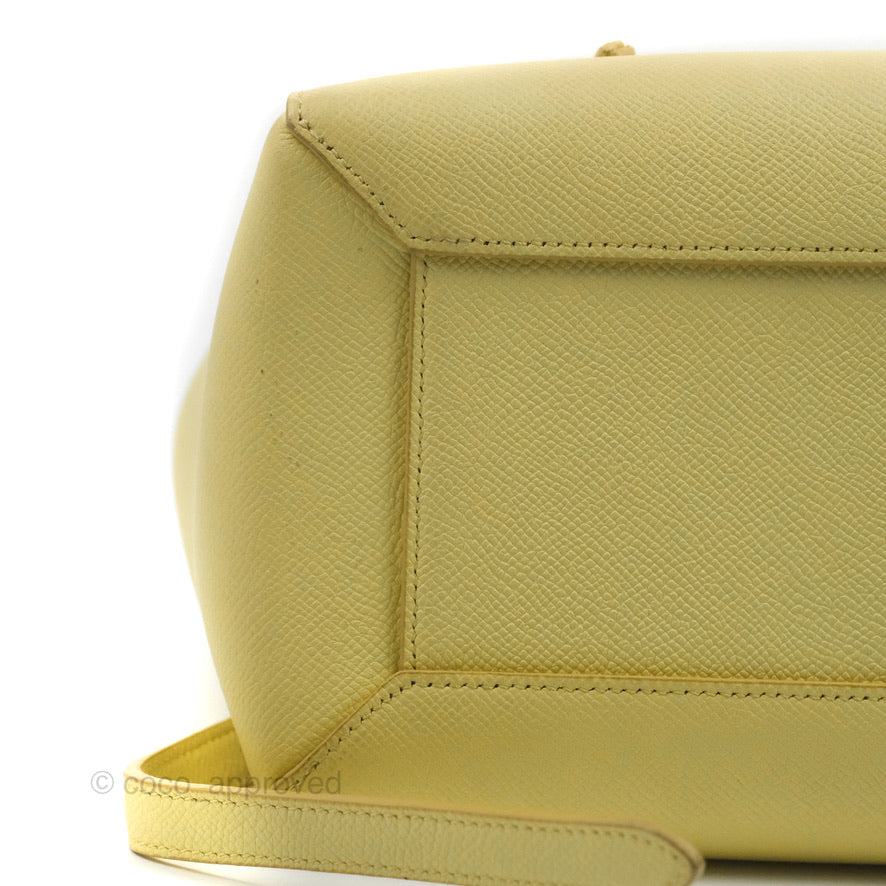 Celine Micro Belt Bag Yellow Grained Calfskin Silver Hardware