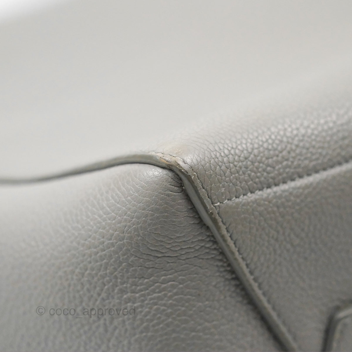 Celine Sangle Bucket Bag Grained Calfskin Grey