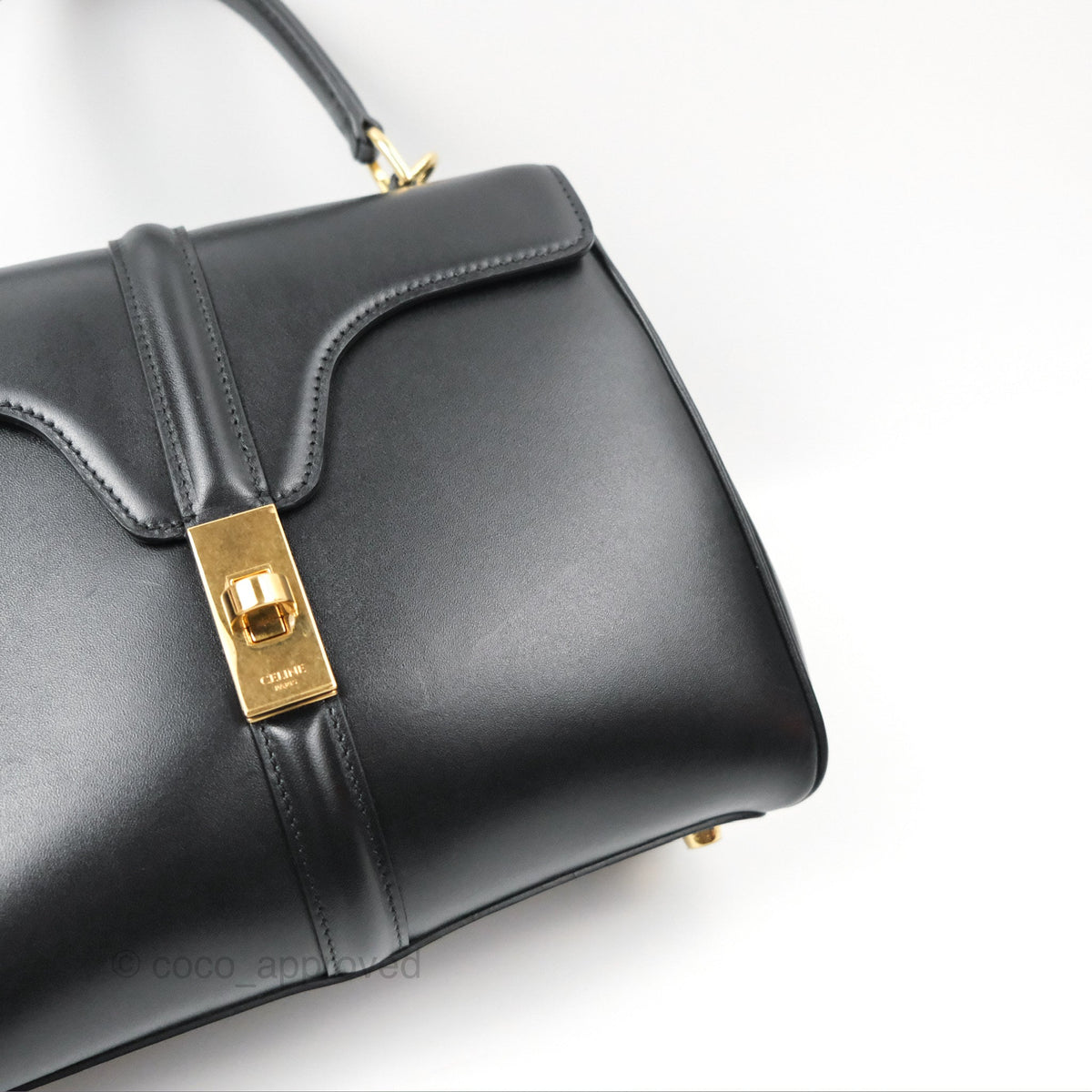 Celine Small 16 Bag Black Satinated Calfskin