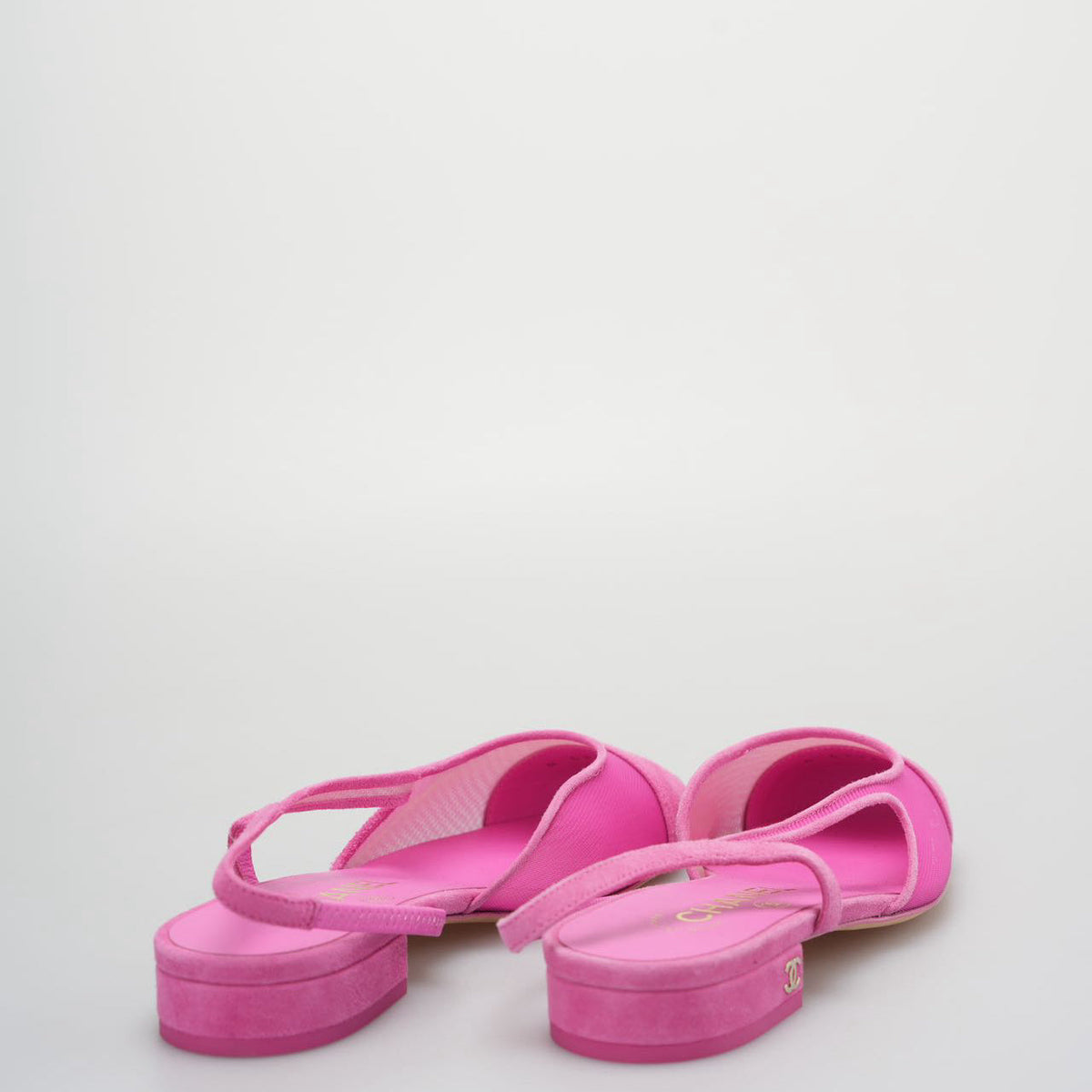 Chanel Slingback Suede  Ballet  Flats in Pink  Size 35.5