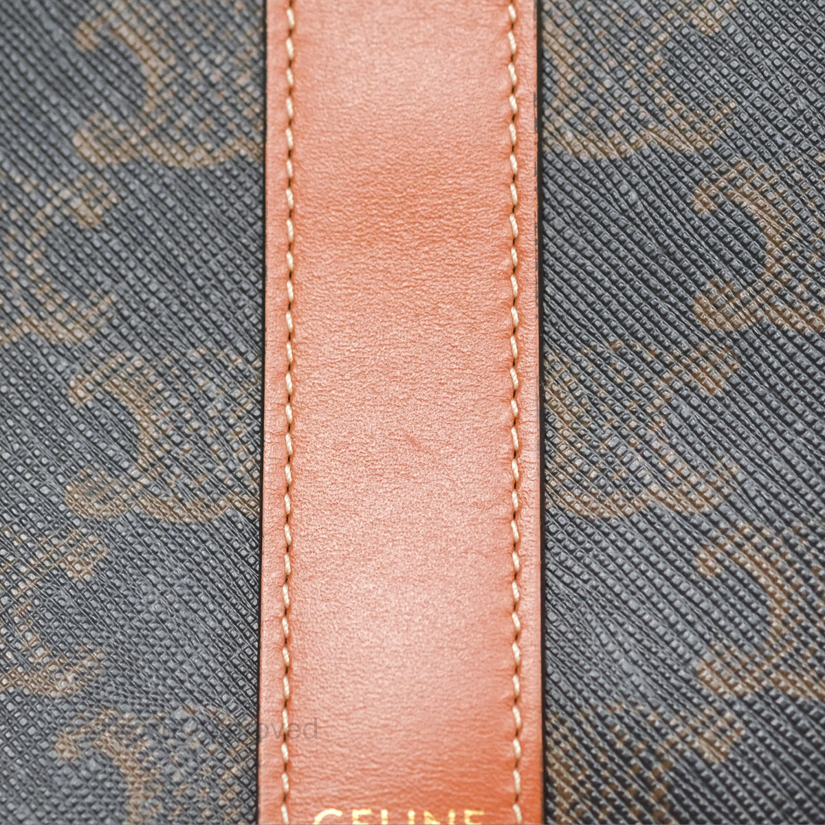 Celine Small Bucket Triomphe Canvas Tan Calfskin