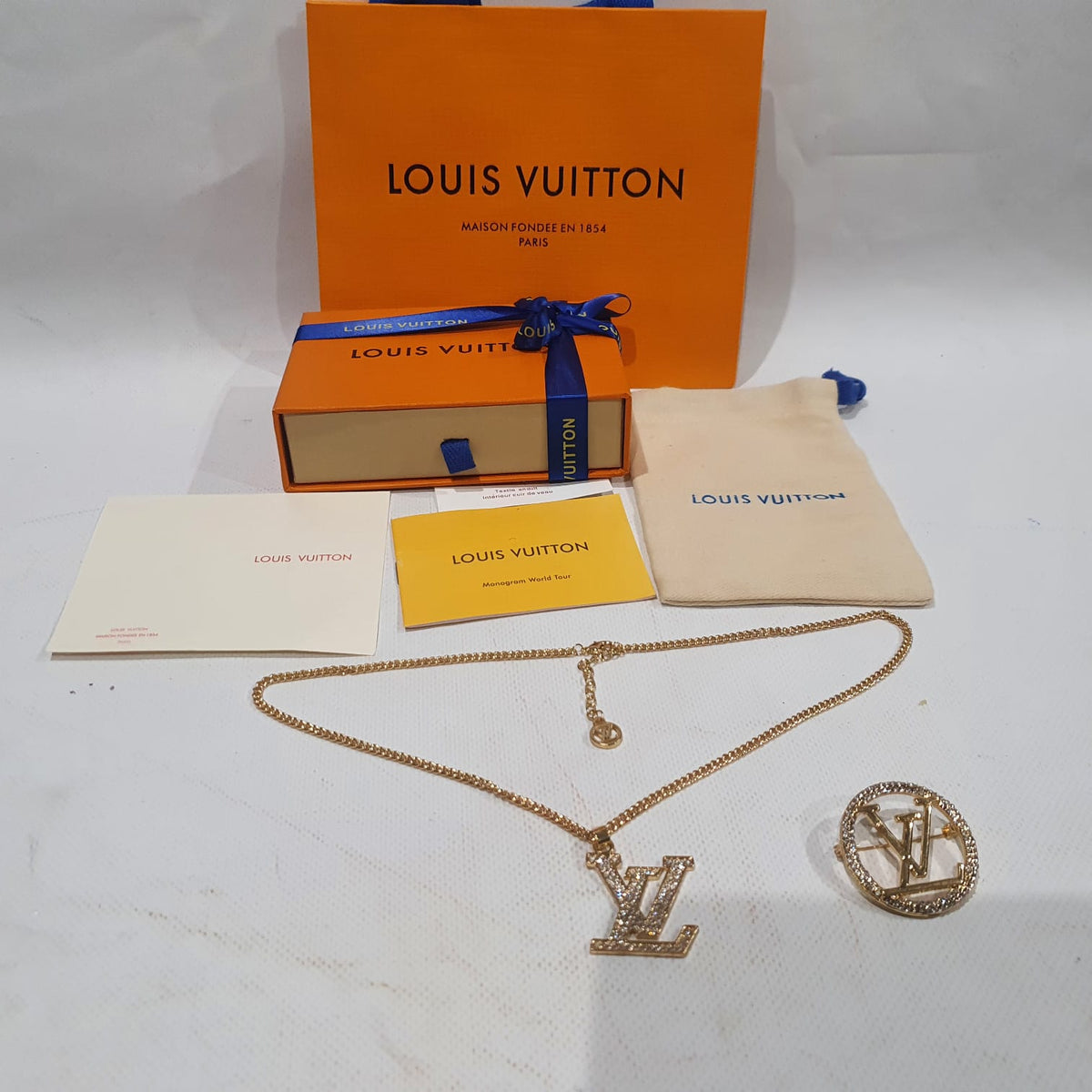 Louis  Vuitton Necklace, Earrings and Brooch Set