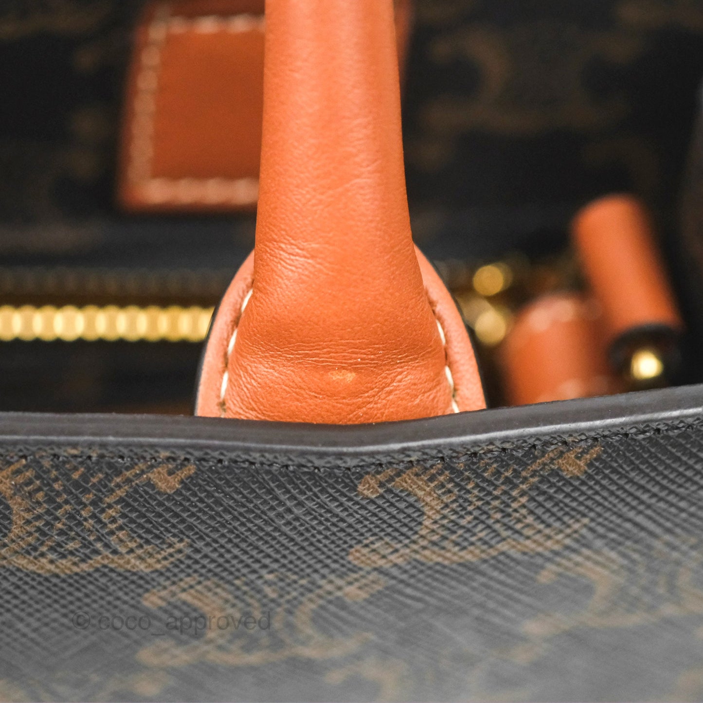 Celine Small Vertical Cabas Tote Triomphe Canvas Tan