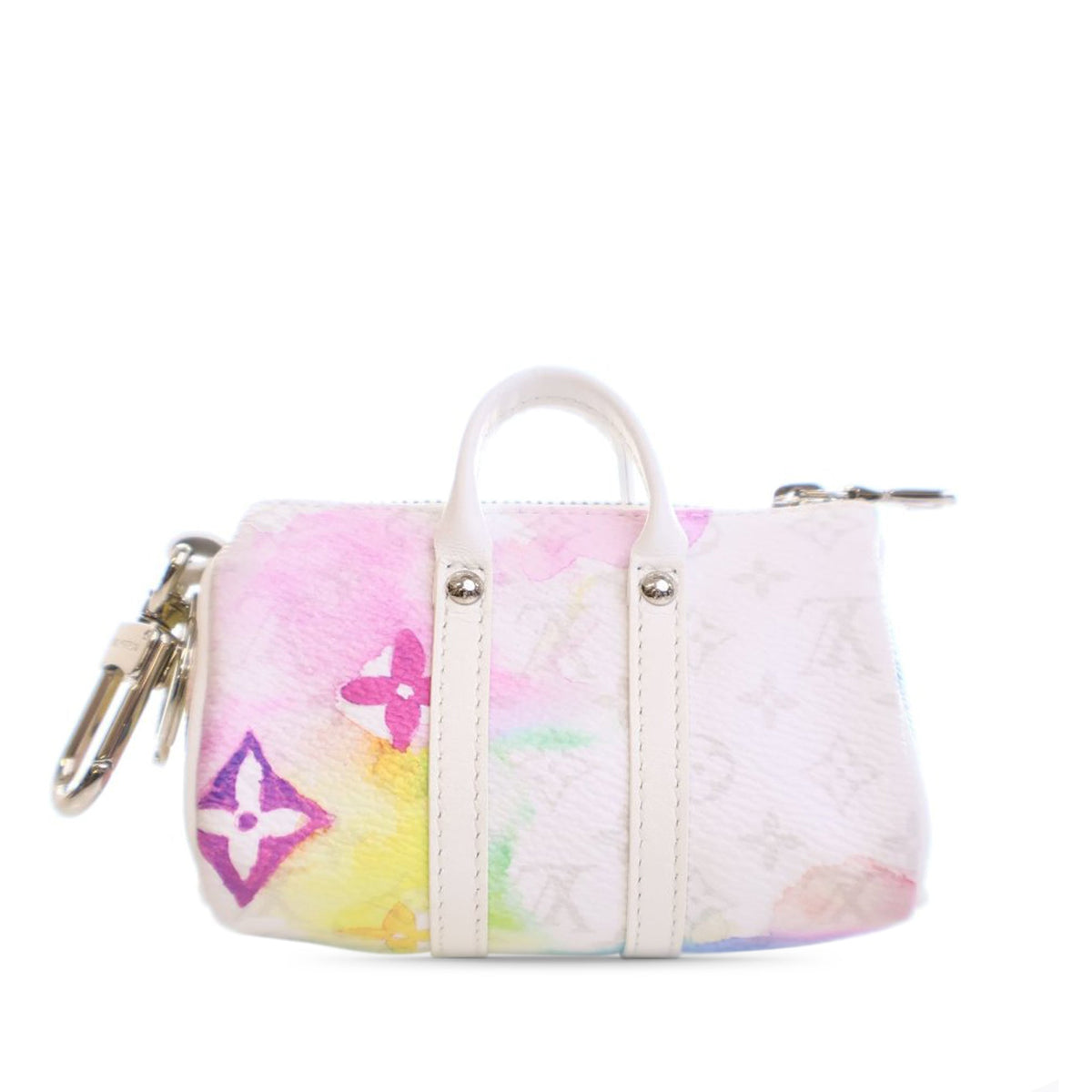 Pink Louis Vuitton Monogram Watercolor Keepall Bag Charm and Key Chain