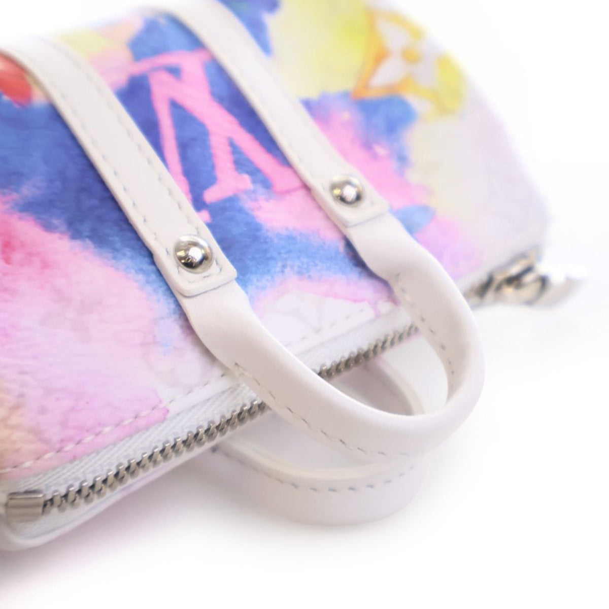 Pink Louis Vuitton Monogram Watercolor Keepall Bag Charm and Key Chain