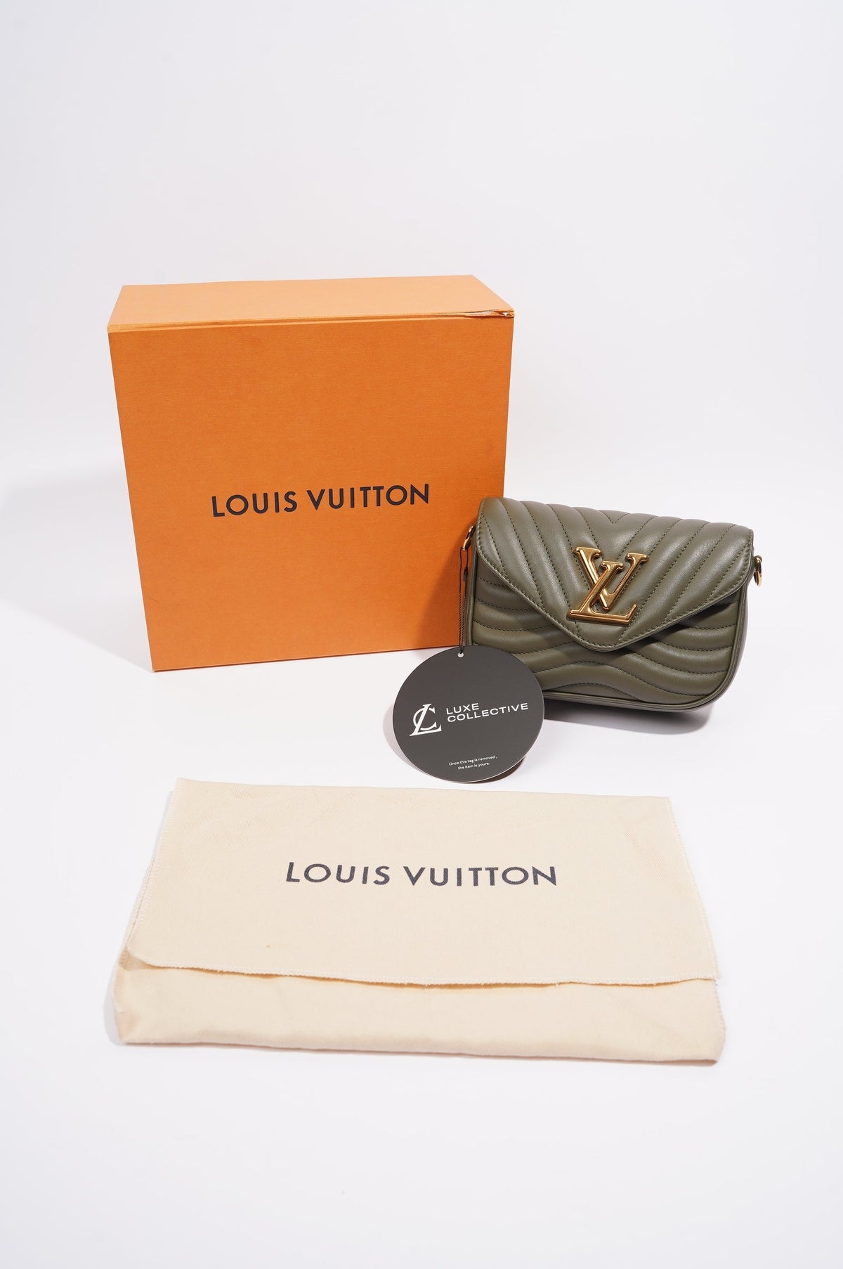 Louis Vuitton New Wave Multi Pochette Khaki Calfskin Leather
