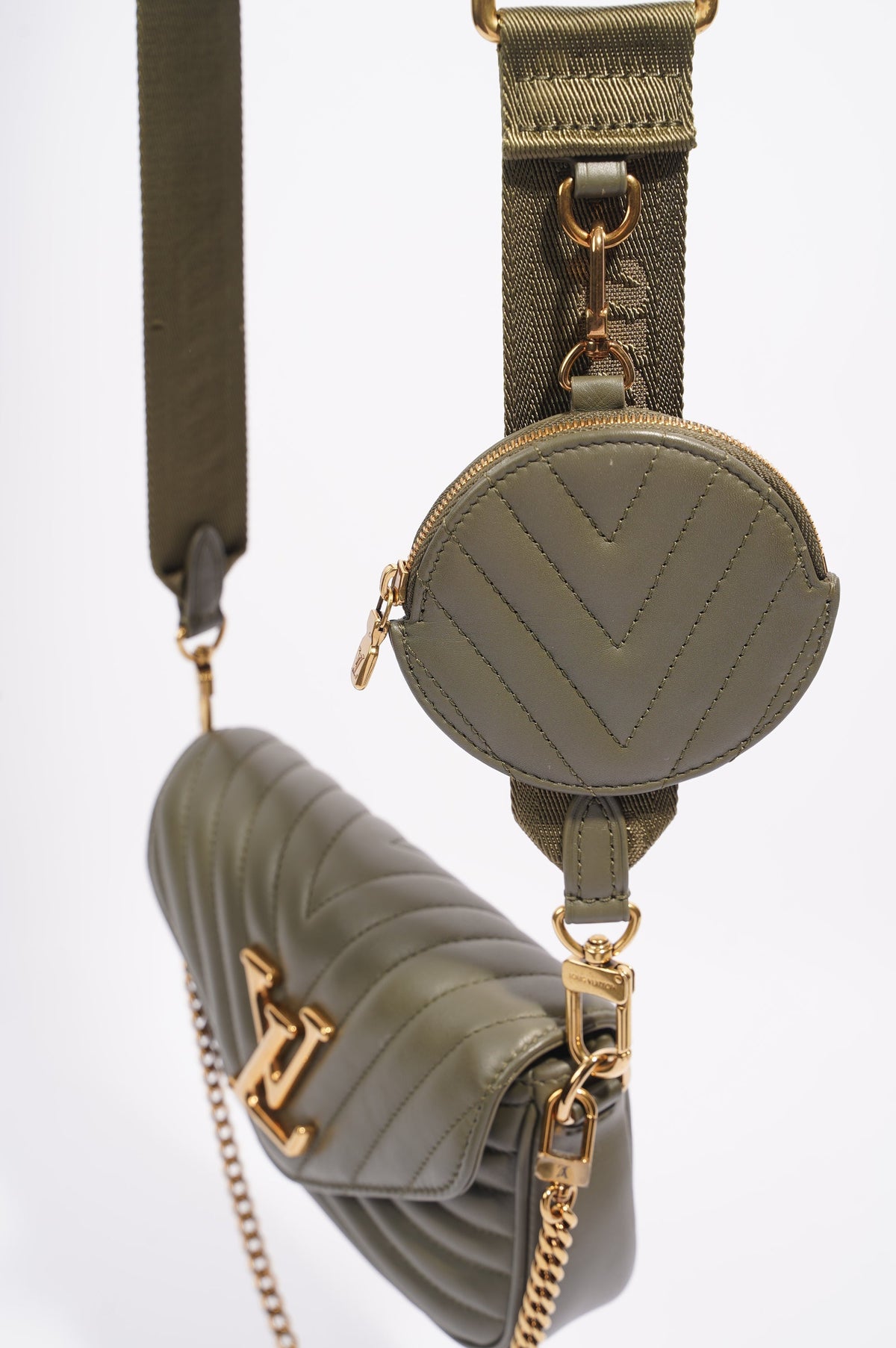 Louis Vuitton New Wave Multi Pochette Khaki Calfskin Leather