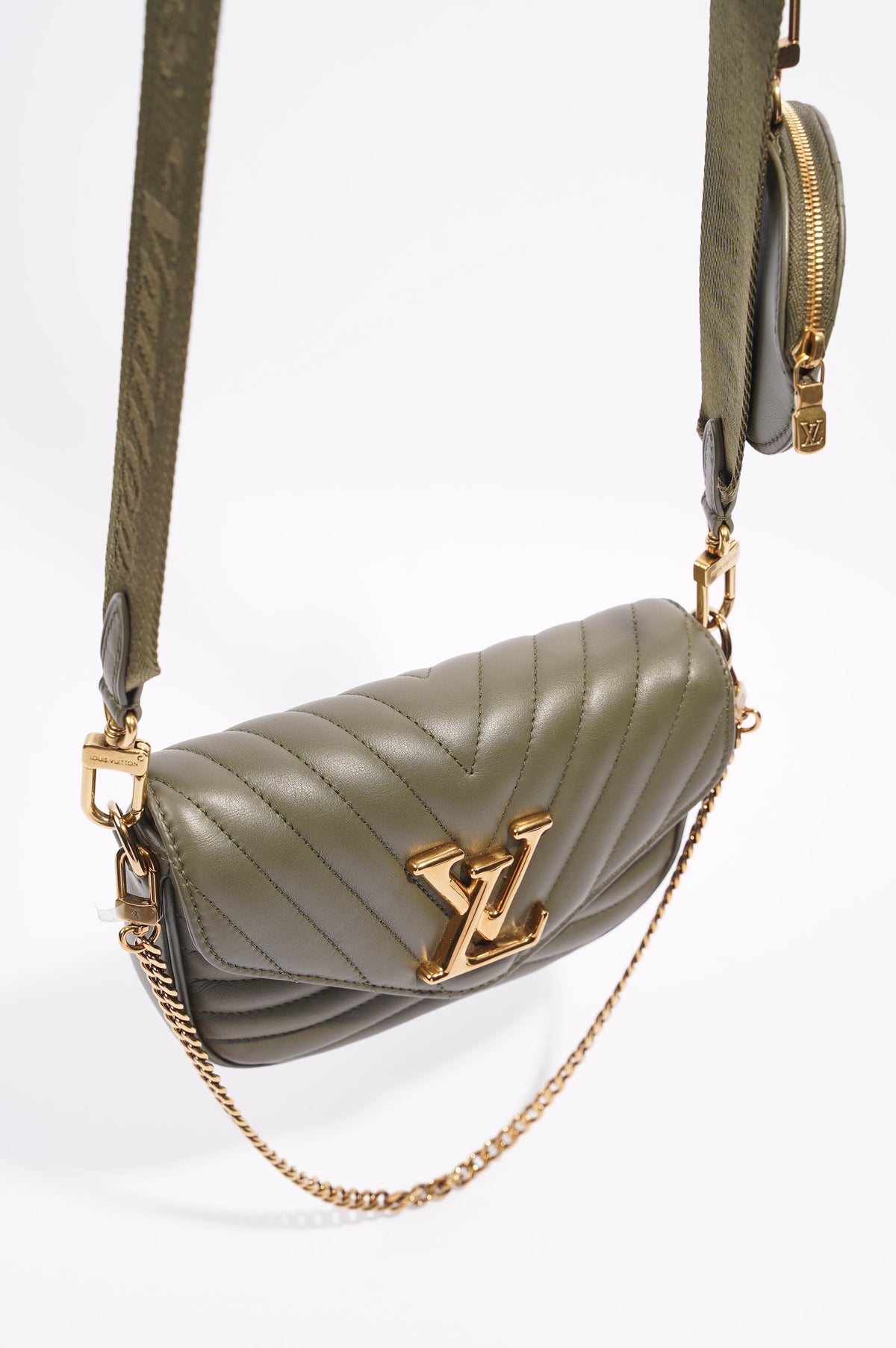 Louis Vuitton New Wave Multi Pochette Khaki Calfskin Leather