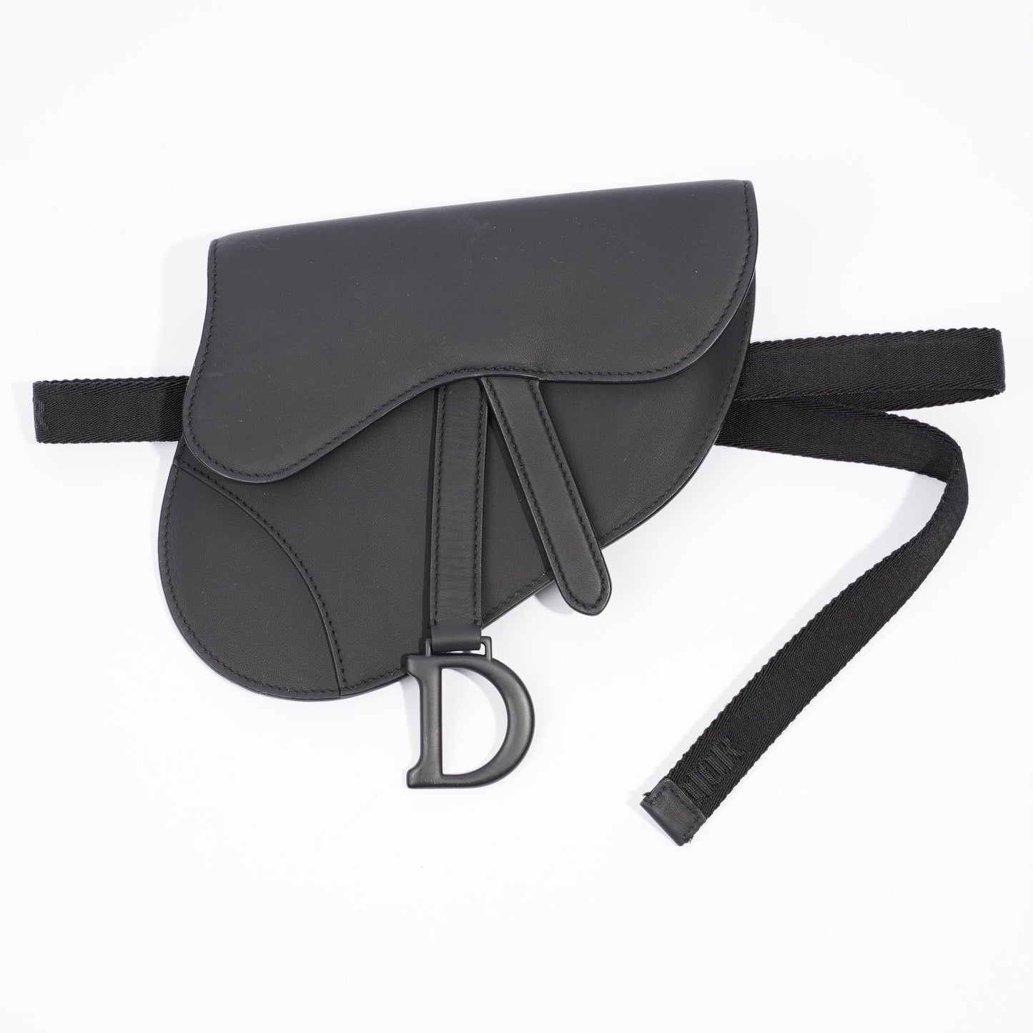 Christian Dior Ultra Matte Saddle Belt Bag Black Calfskin Leather