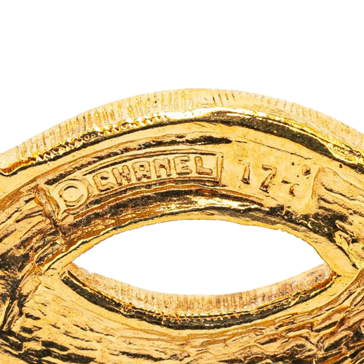 Gold Chanel Gold Plated CC Rhinestones Turn Lock Brooch
