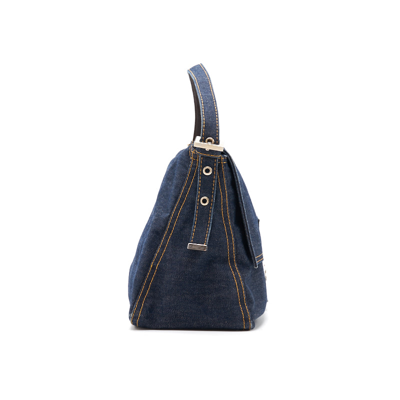 FENDI Denim Mamma Baguette Shoulder Bag