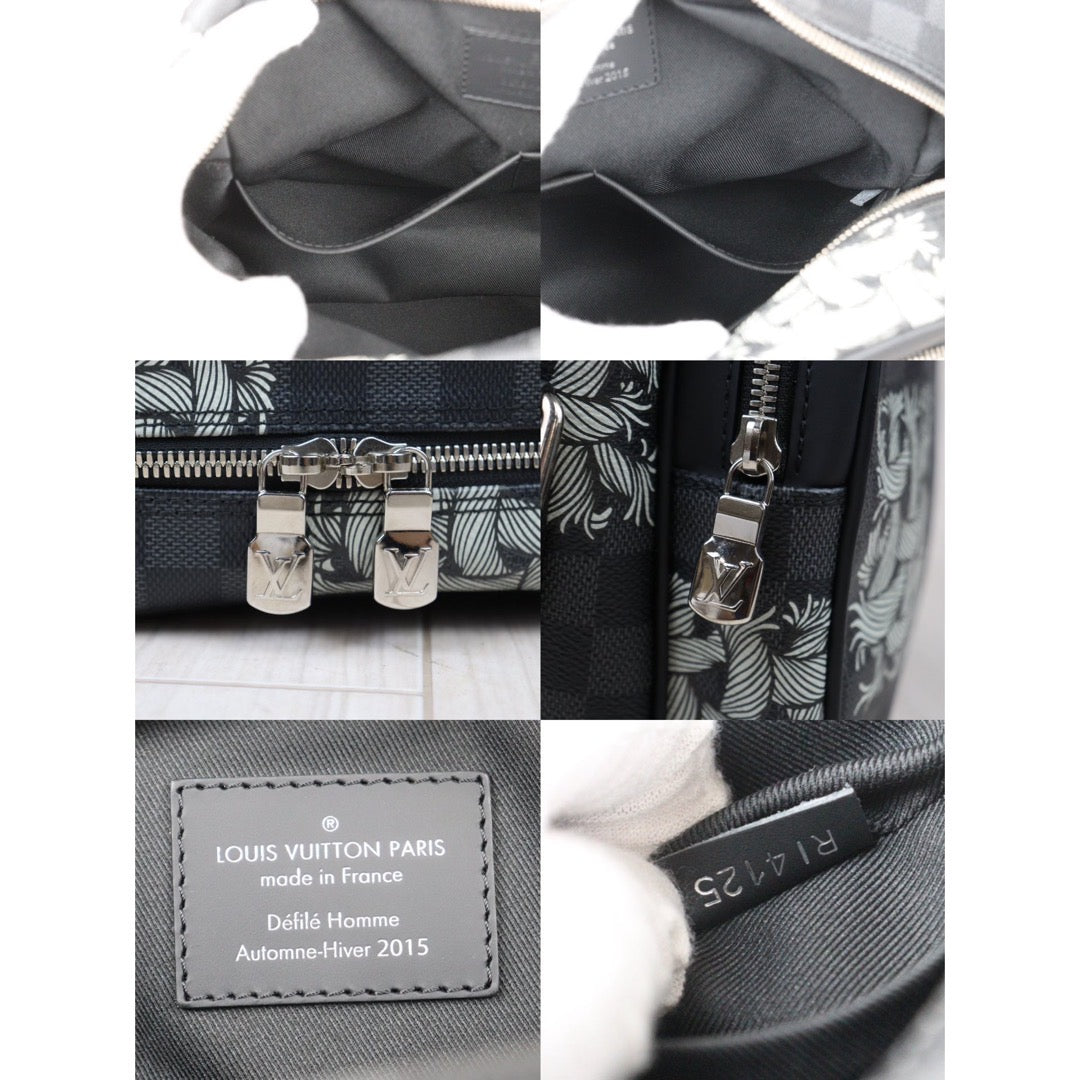 Good ( Rank AB)｜  LV Limited Edition Damier Graphite Christopher Nemeth Nile PM Shoulder Bag  ｜P24071108