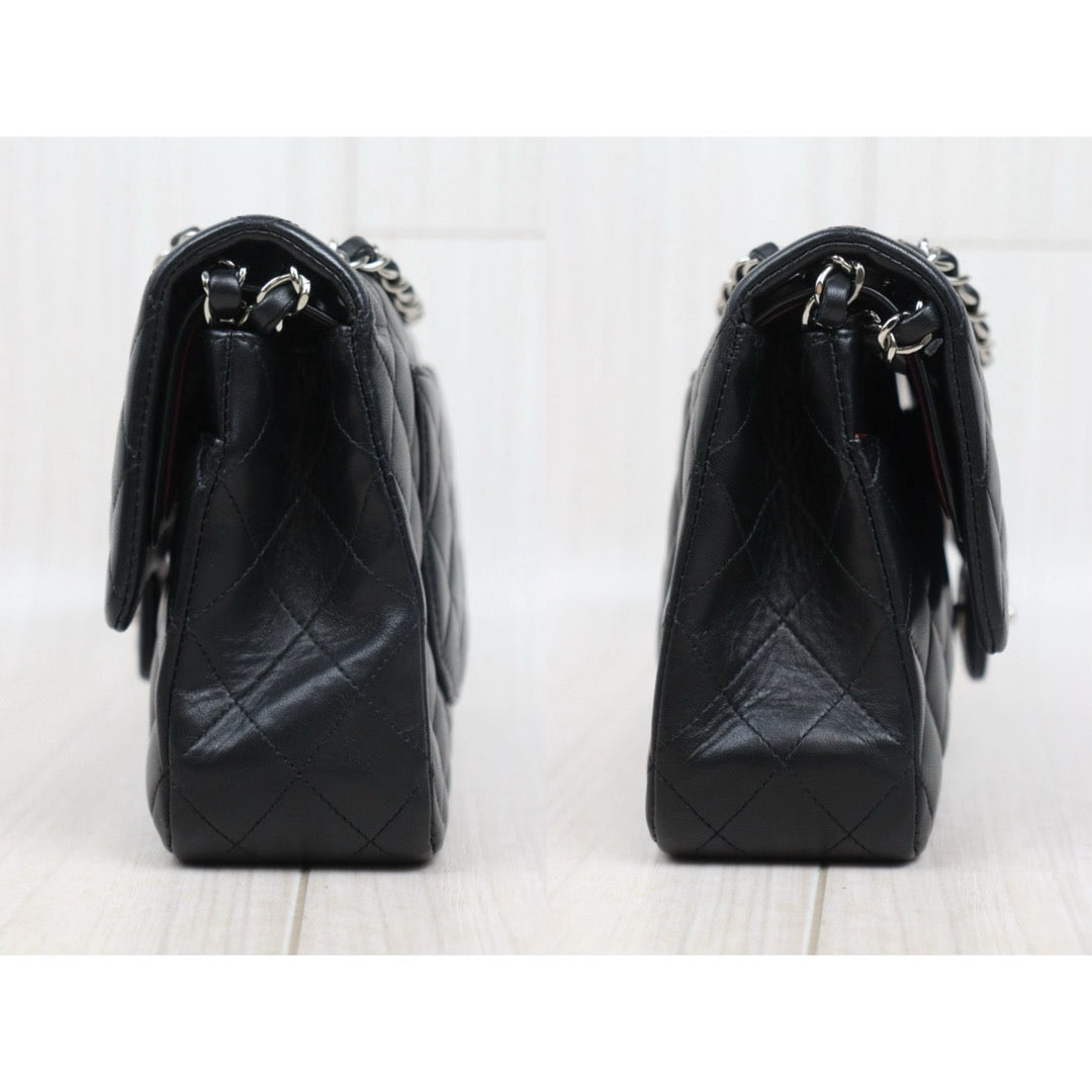 Very Good ( Rank A)｜ CHANEL Lamb Skin Matrasse Double Flap 25 Shoulder Bag  Black Made In 2008-2009Year｜S25062504