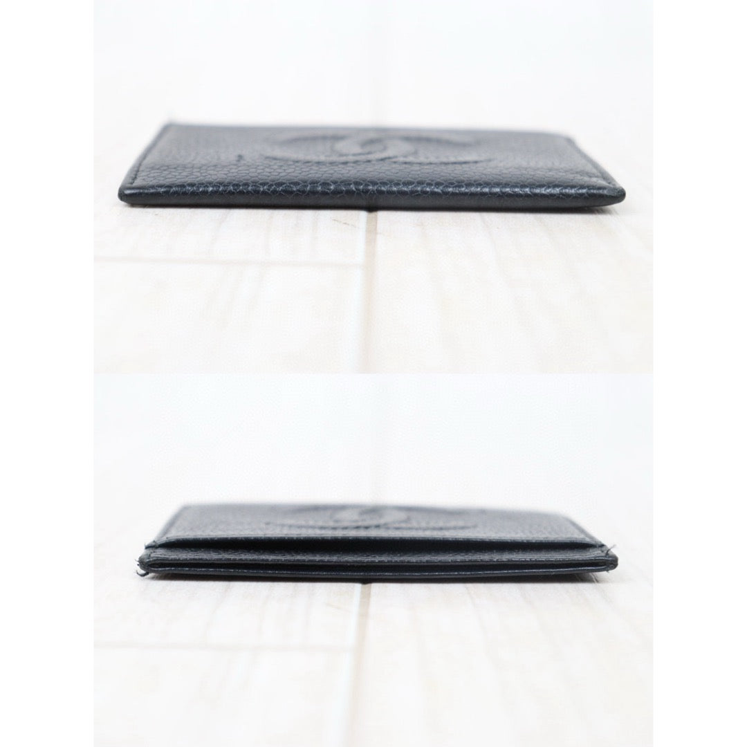 Very Good ( Rank A)｜CHANEL Caviar Skin  Card Holder Black Made In 1997-1999Year｜VT25030123