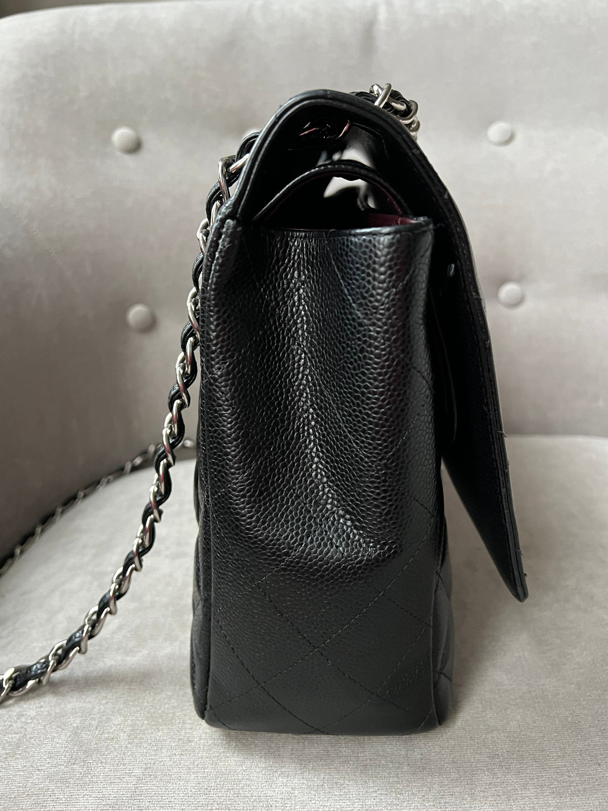 Chanel Maxi Double Flap in Black Caviar