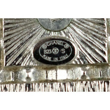 Very Good ( Rank A) ｜ CHANEL Coco Mark Square Rhinestone Earrings Silver｜F25032503