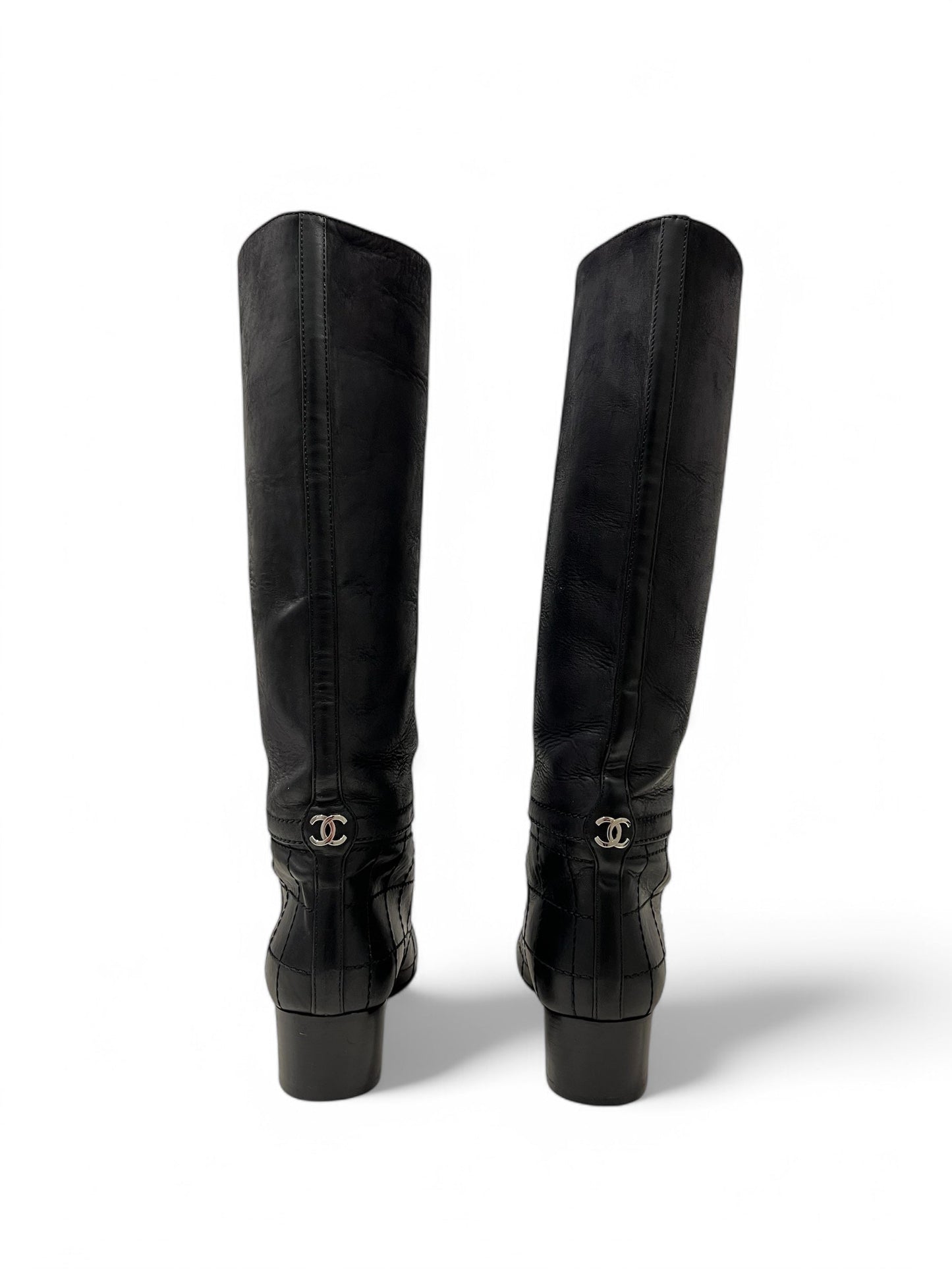 Chanel -Bottes avec surpiqûres T36.5
