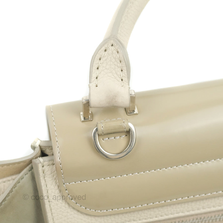 Celine Small Sleek Trapeze Beige Calfskin/Patent