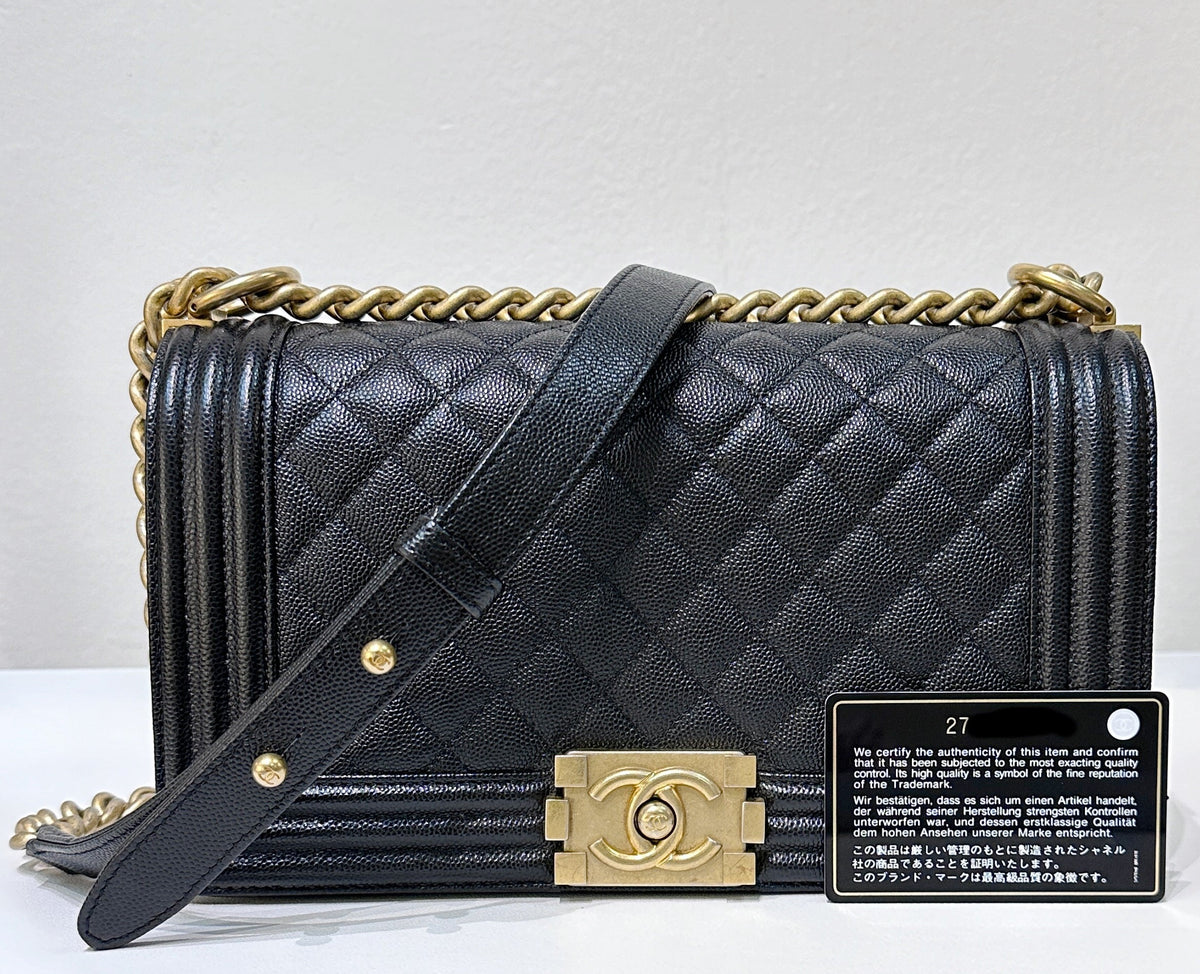 Chanel Medium Boy Bag Black Caviar GHW