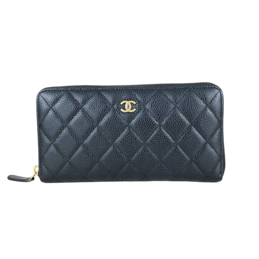 Very Good ( Rank A)｜CHANEL Caviar Skin Black Long Wallet Made In 2015 - 2016 Year｜X25040303