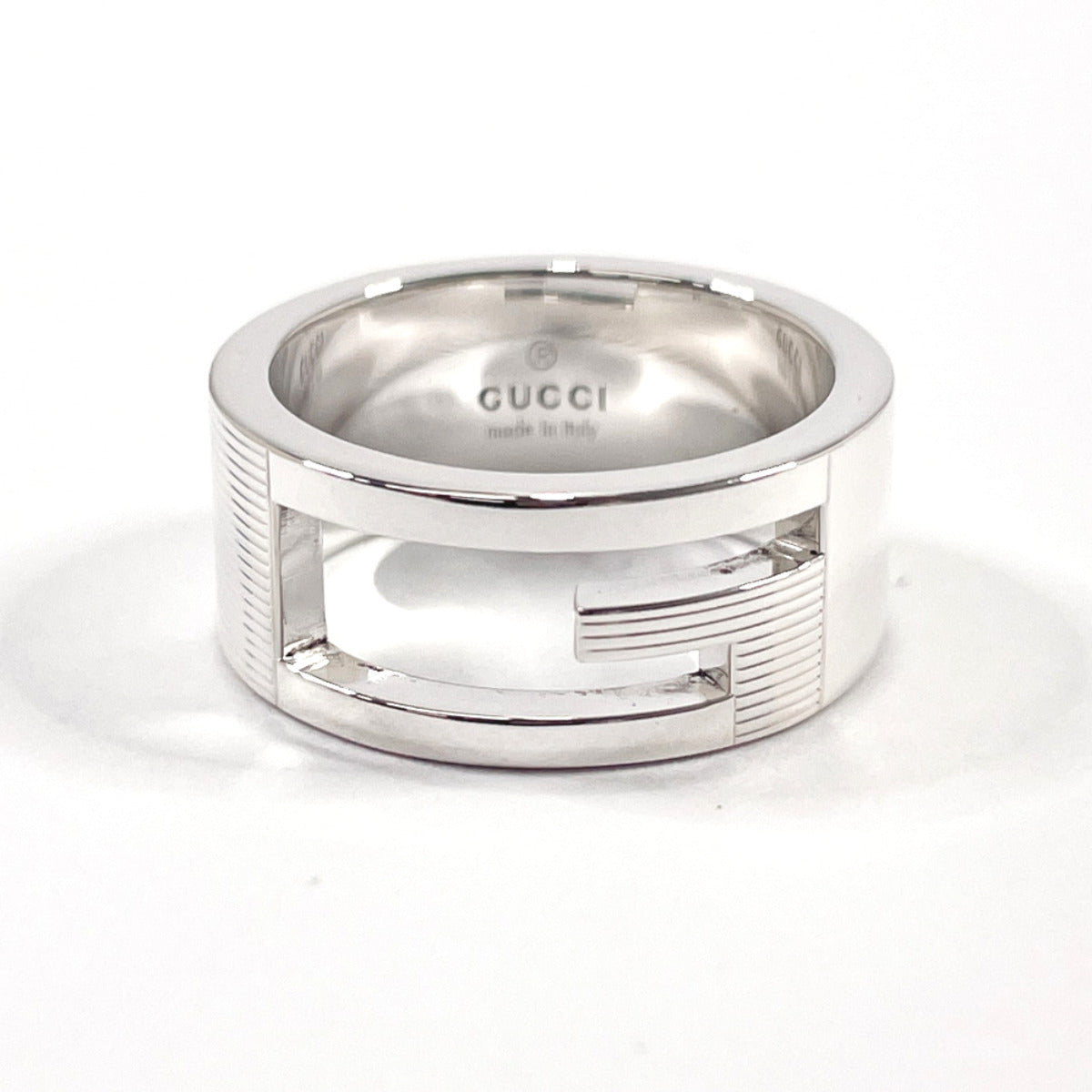 GUCCI Ring Silver925 Silver Branded Cutout G Women 10 Used