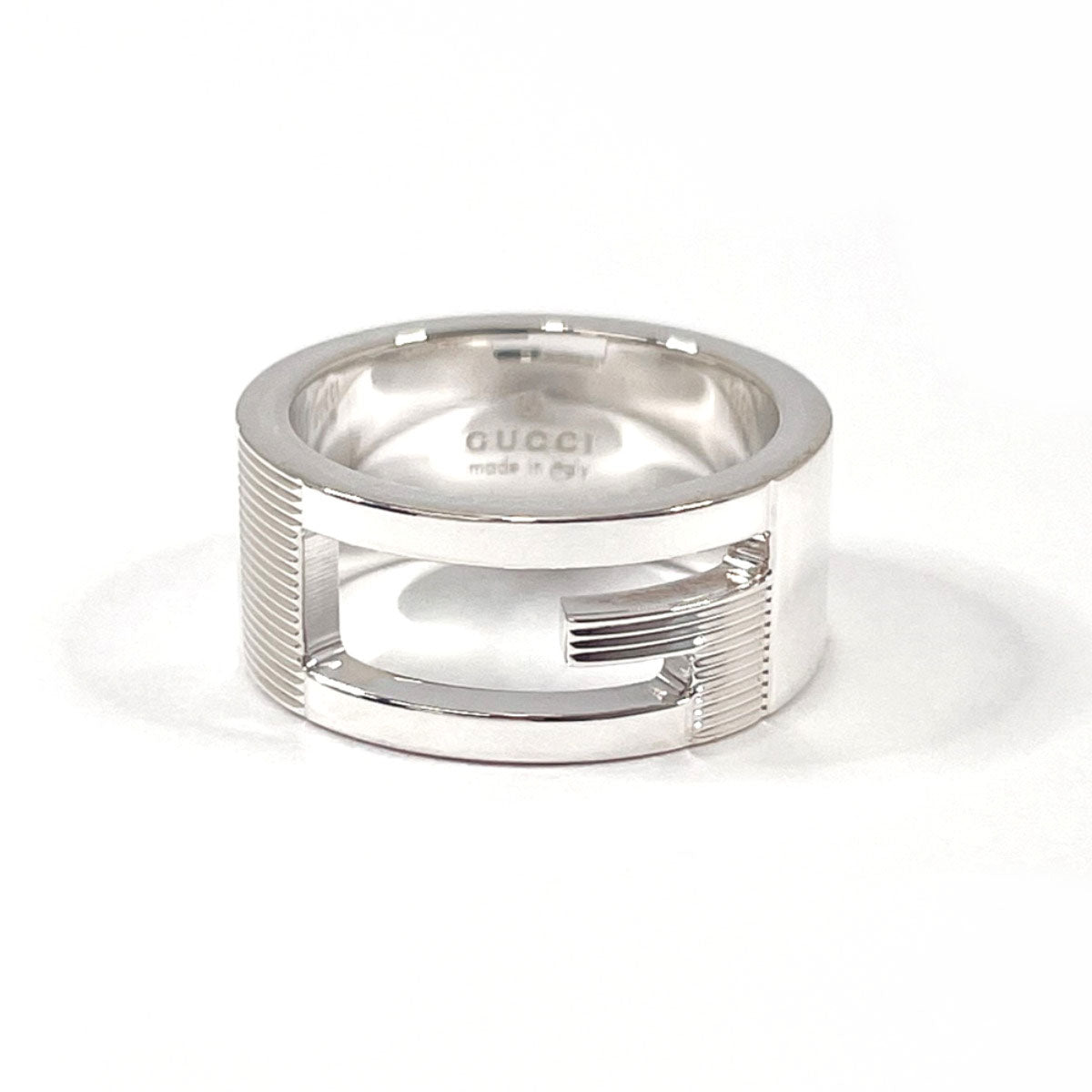 GUCCI Ring Silver925 Silver Branded Cutout G Women Used