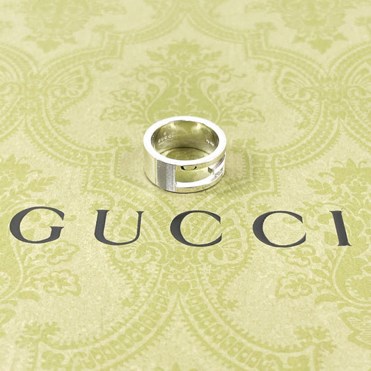 GUCCI Ring Silver925 Silver Branded Cutout G Women Used