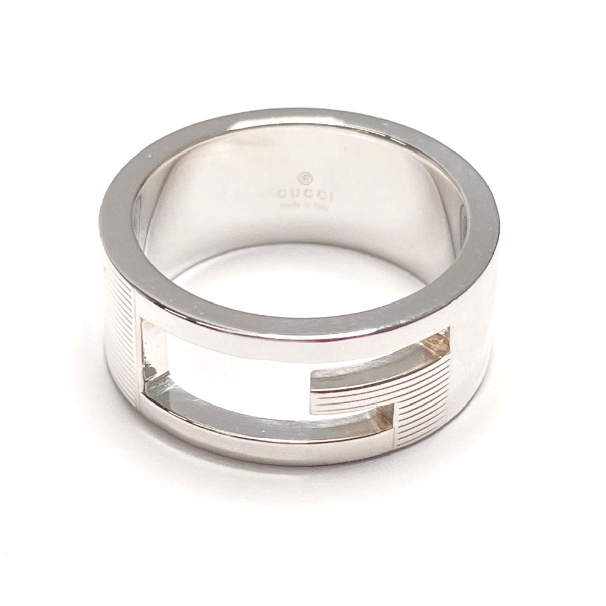 GUCCI Ring Silver925 Silver Branded Cutout G Women Used