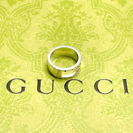 GUCCI Ring Silver925 Silver Branded Cutout G Women Used