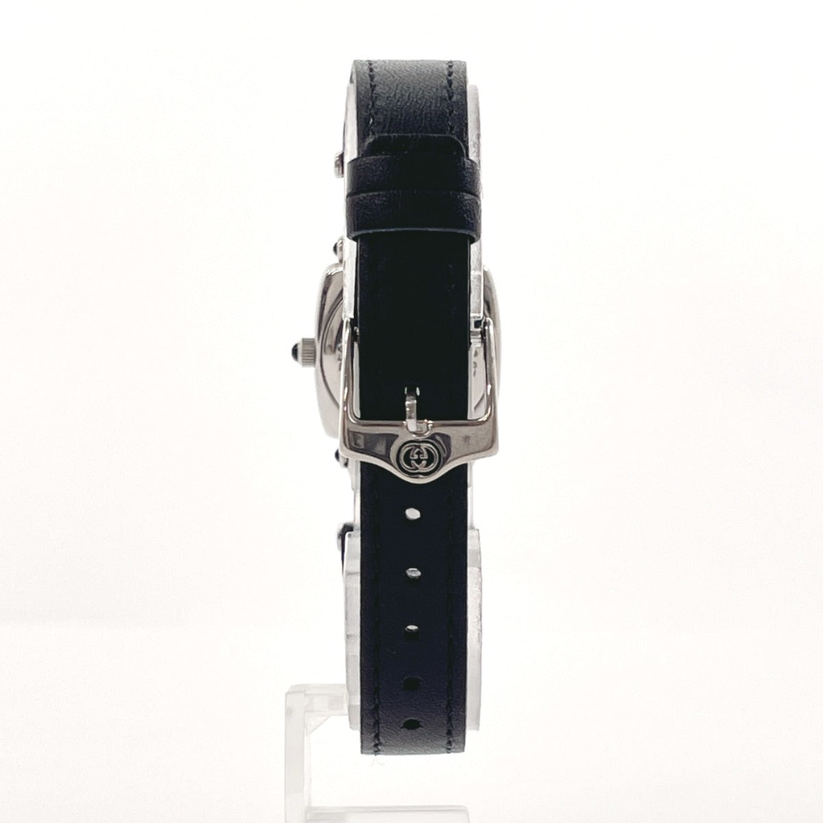 GUCCI Watches Quartz 6300L Stainless Steel Silver black dial Women Used