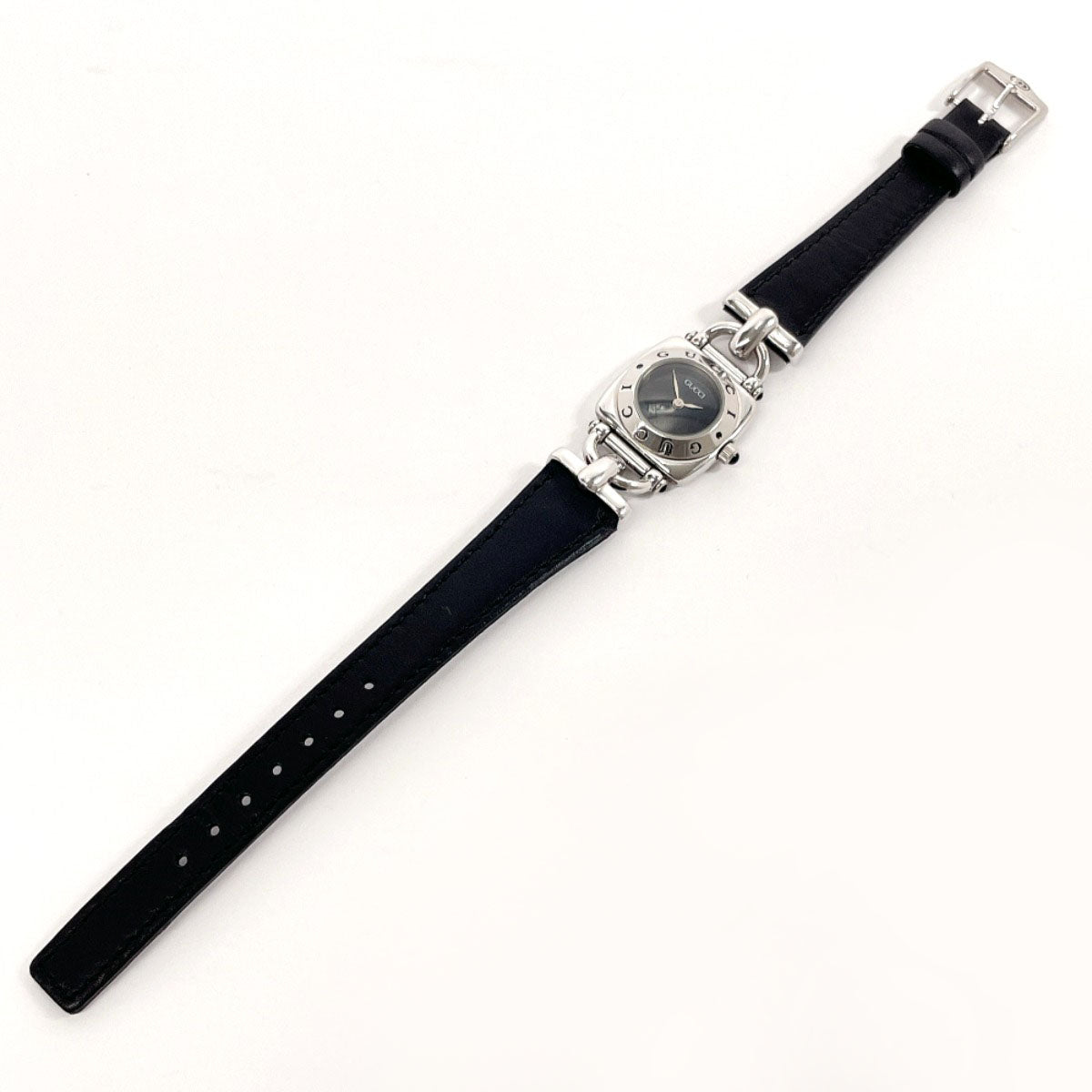 GUCCI Watches Quartz 6300L Stainless Steel Silver black dial Women Used