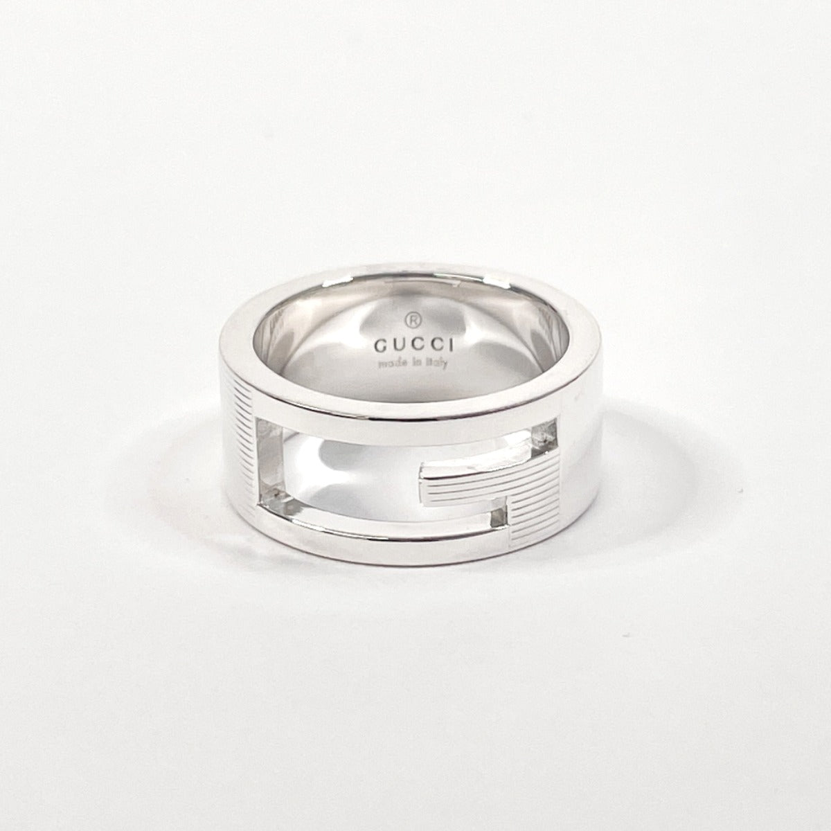 GUCCI Ring Silver925 Silver Branded Cutout G Women Used