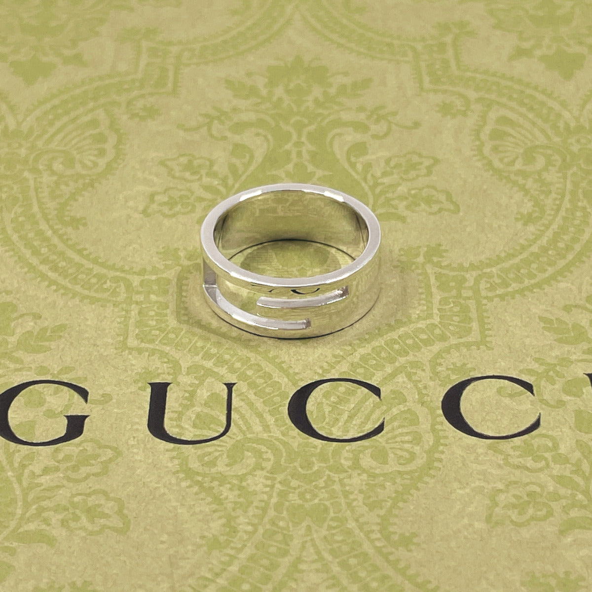 GUCCI Ring Silver925 Silver Branded Cutout G mens Used