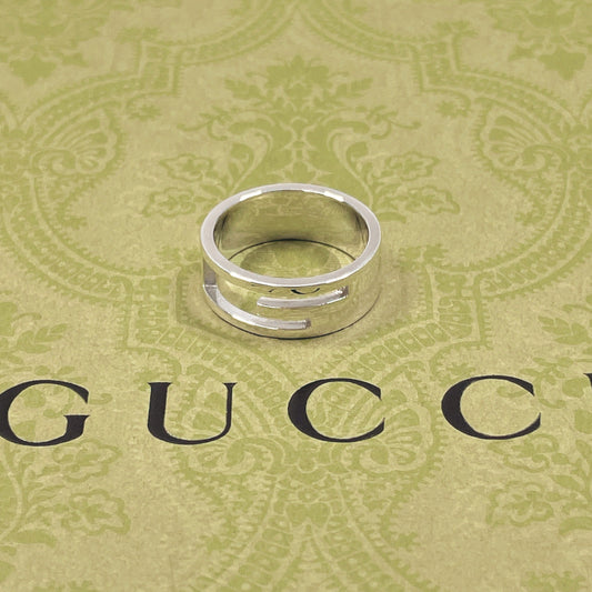 GUCCI Ring Silver925 Silver Branded Cutout G mens Used