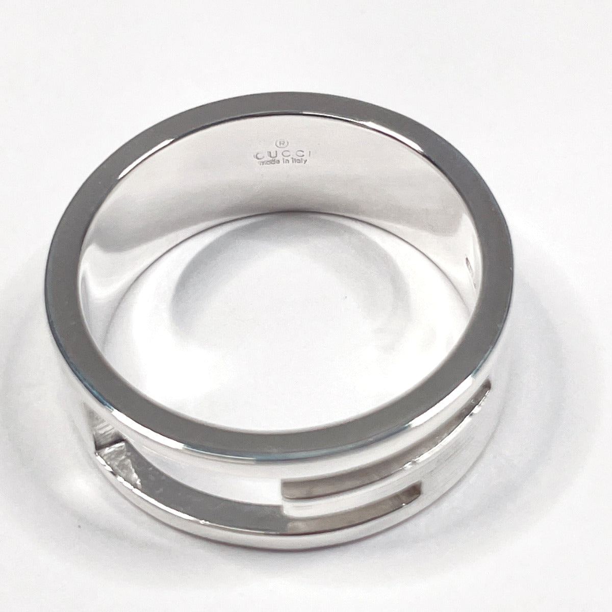 GUCCI Ring Silver925 Silver Branded Cutout G mens Used