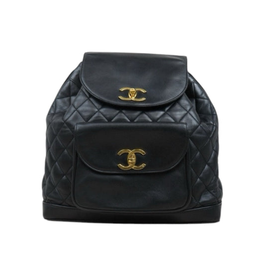 Good ( Rank AB)｜CHANEL  Lamb Skin Duma Backpack  Black Made in 1991-1994Year｜Y25022710