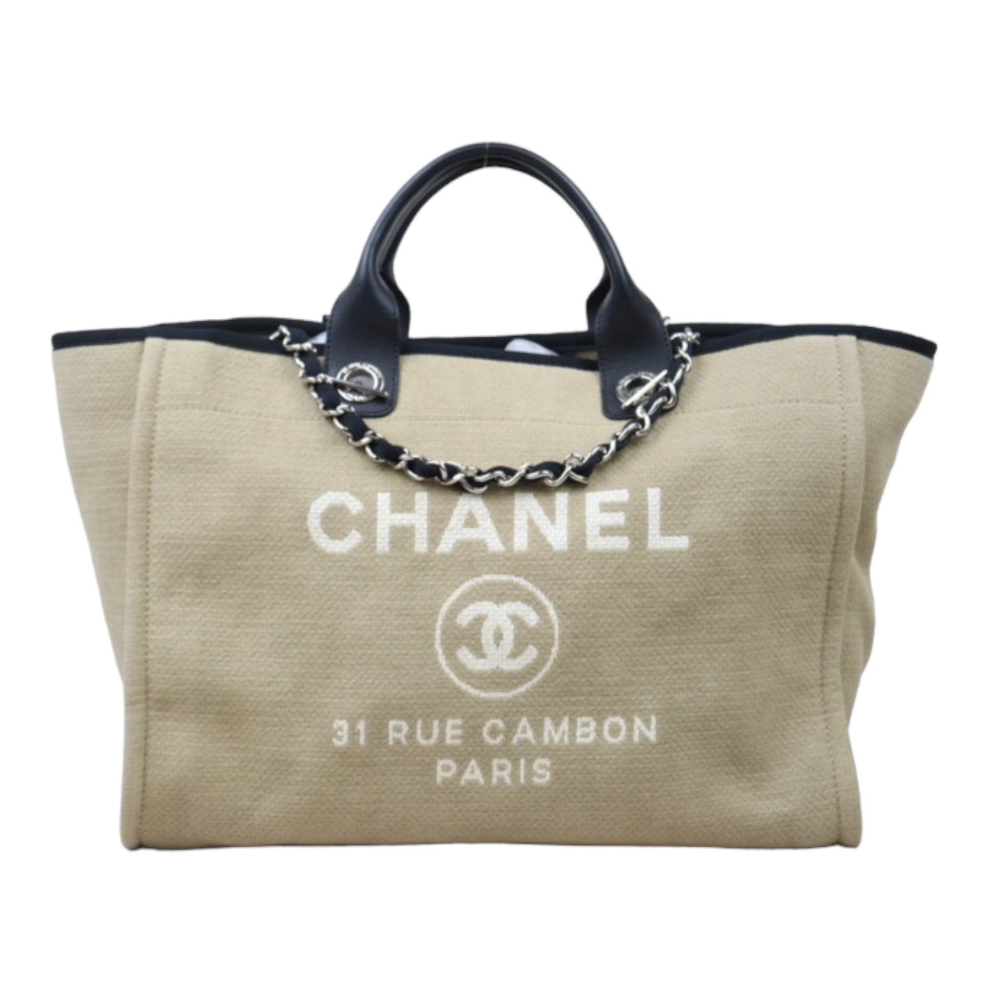 Rank A｜ CHANEL Canvas Tote Bag Khaki Large｜P24061127