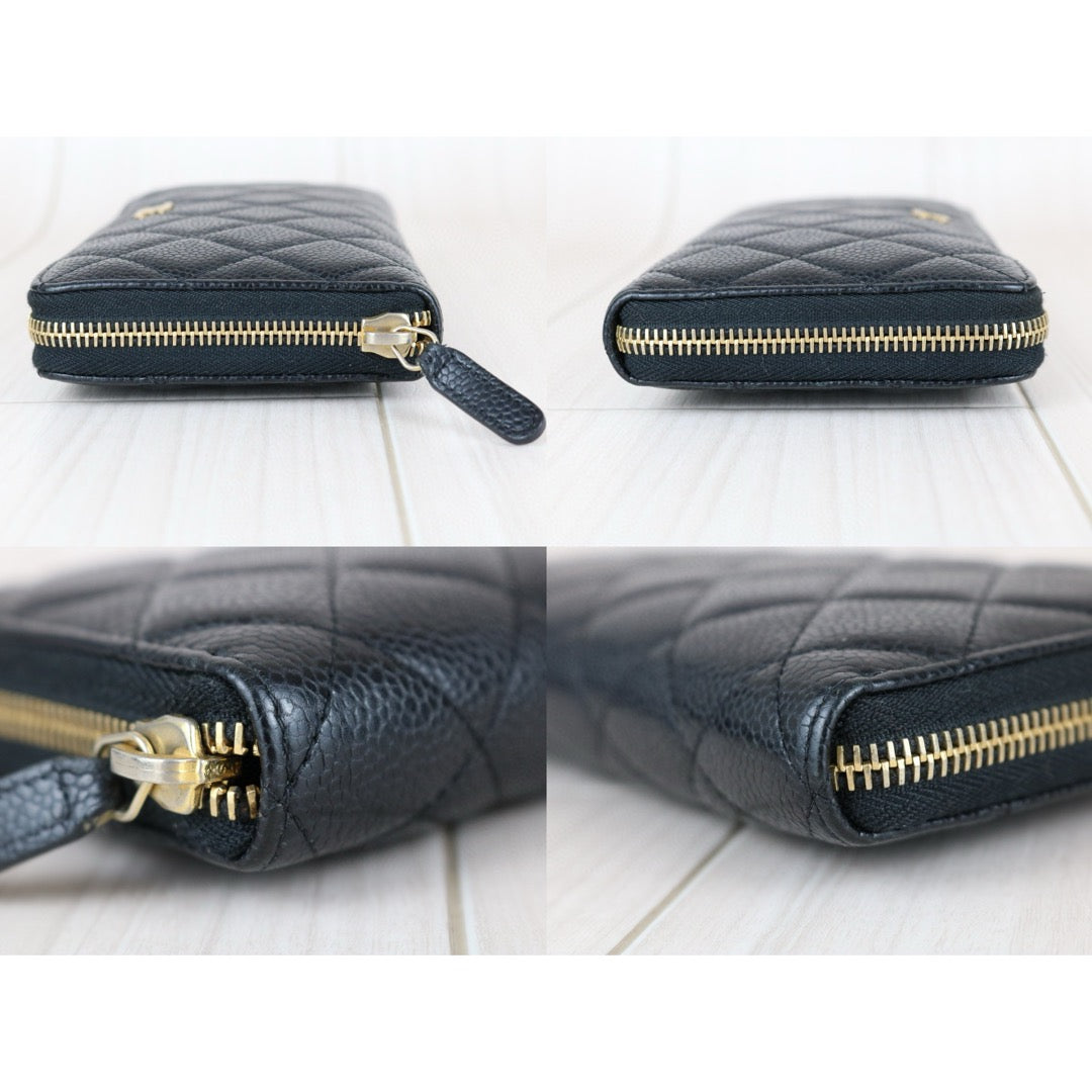 Very Good ( Rank A)｜CHANEL Caviar Skin Black Long Wallet Made In 2015 - 2016 Year｜X25040303