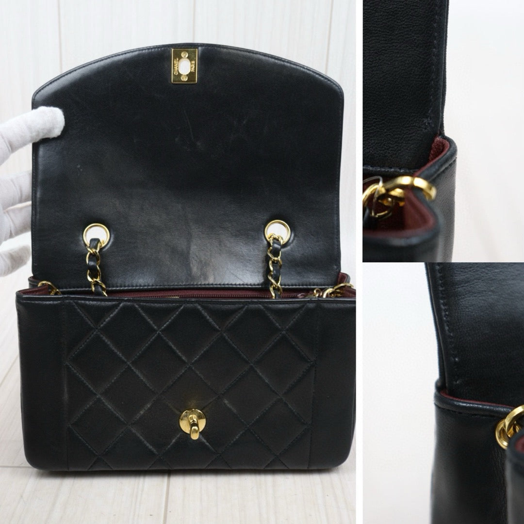 Good ( Rank AB)｜ CHANEL Matrasse Diana 22 Lamb Skin  Chain Bag Made in 1991-1994 Year｜P25031403