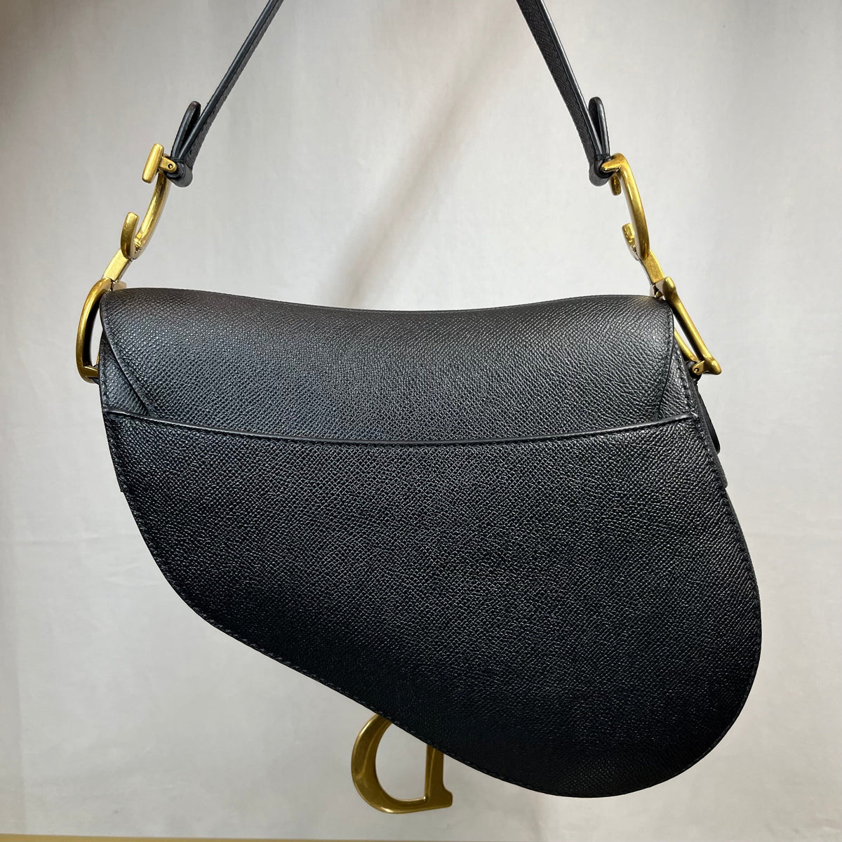 Dior Leather Saddle Bag Black